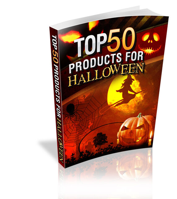 eCover representing Top 50 Products For Halloween eBooks & Reports with Master Resell Rights