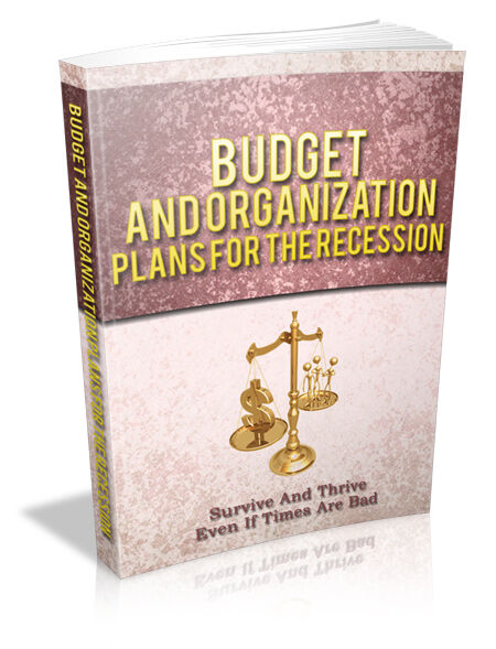 eCover representing Budget And Organization Plans For The Recession eBooks & Reports with Master Resell Rights