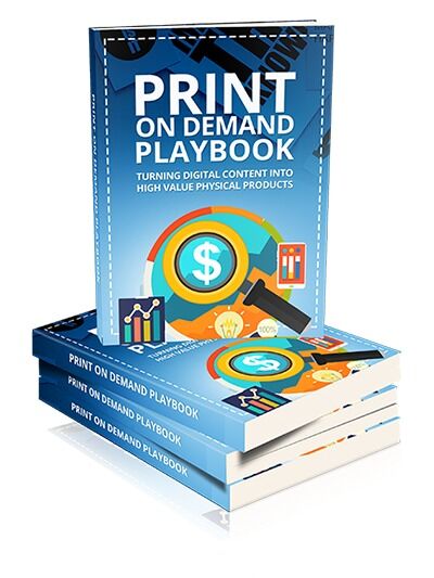 eCover representing Print On Demand Playbook eBooks & Reports/Videos, Tutorials & Courses with Master Resell Rights
