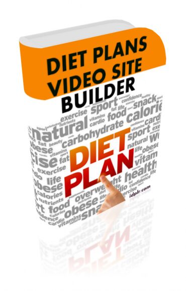eCover representing Diet Plans Video Site Builder  with Master Resell Rights