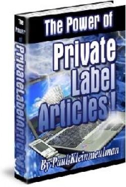 eCover representing The Power Of Private Label Articles eBooks & Reports with Resell Rights