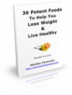 eCover representing 36 Potent Foods To Help You Lose Weight & Live Healthy eBooks & Reports with Private Label Rights